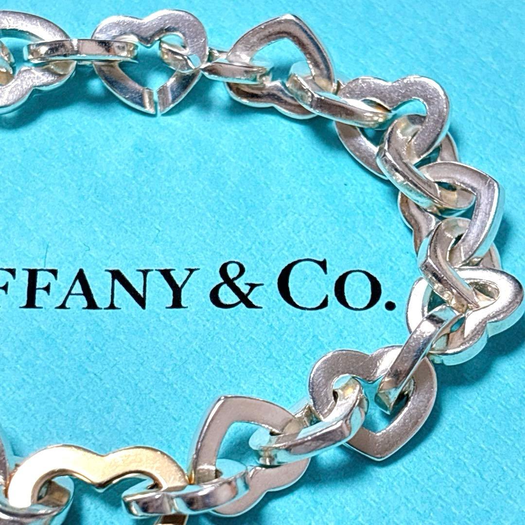 【美品】19.5cmティファニー ハートリンク コンビブレスレット925/750