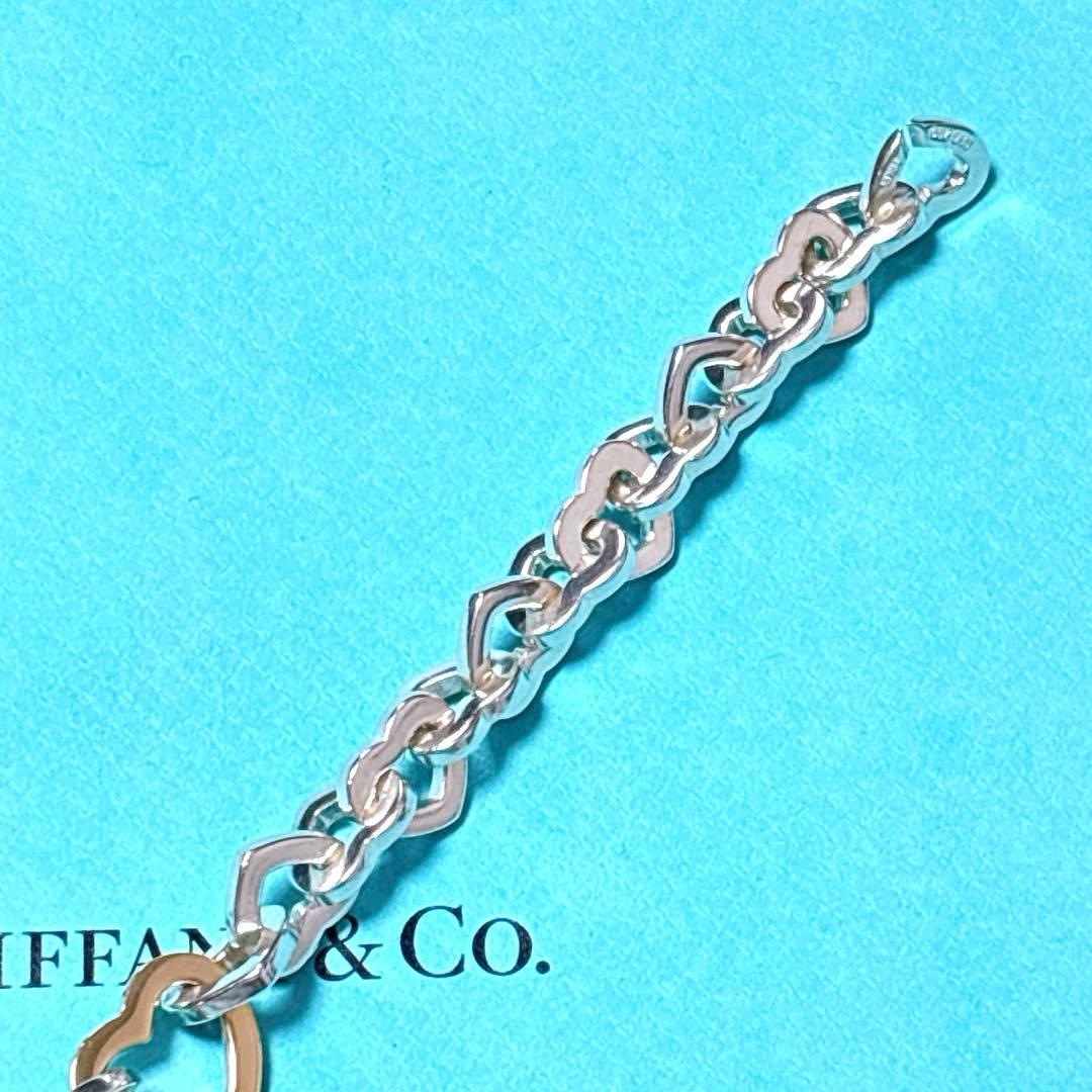 【美品】19.5cmティファニー ハートリンク コンビブレスレット925/750