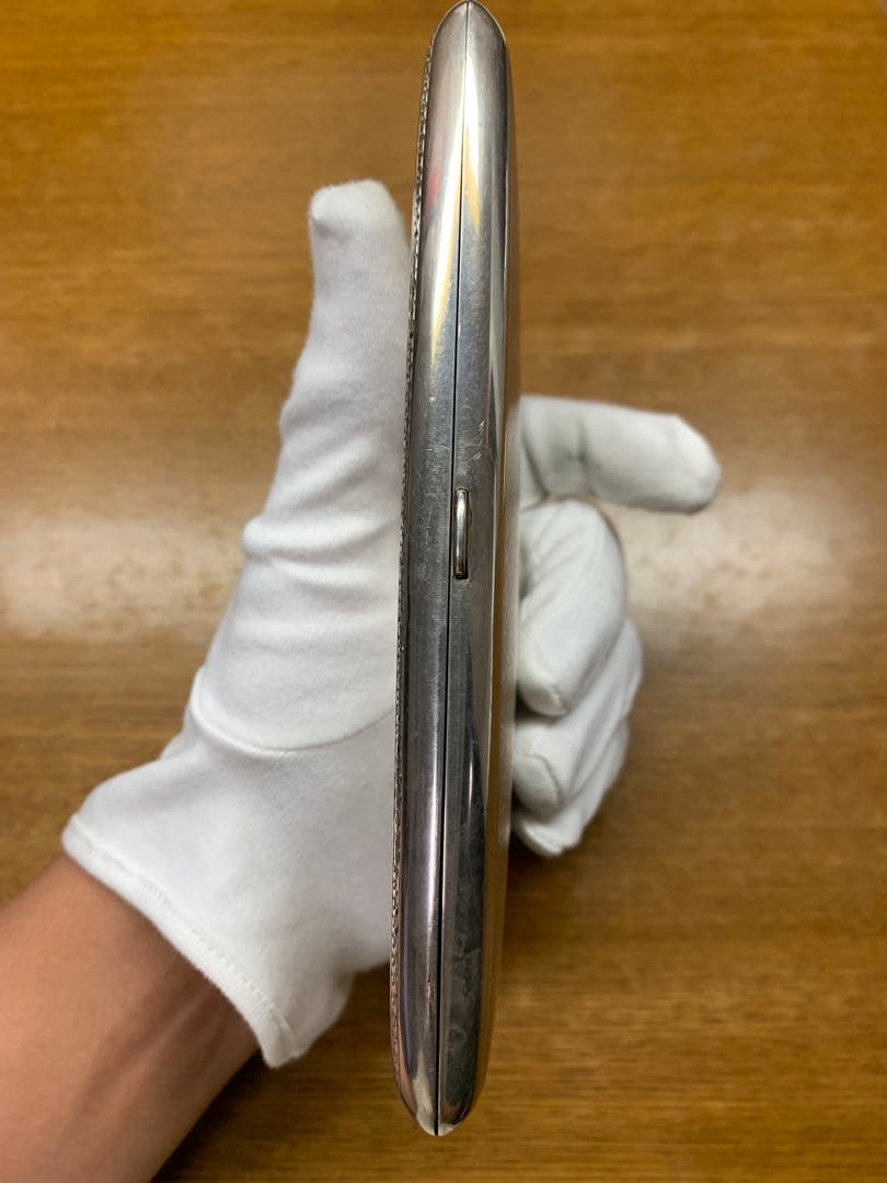 大野銀器製 純銀煙草ケース プラチナ装飾 木箱付