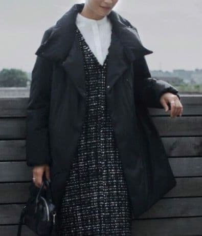 wabisuki様アイシービー ADSダウン スタンドカラーコート 黒 4