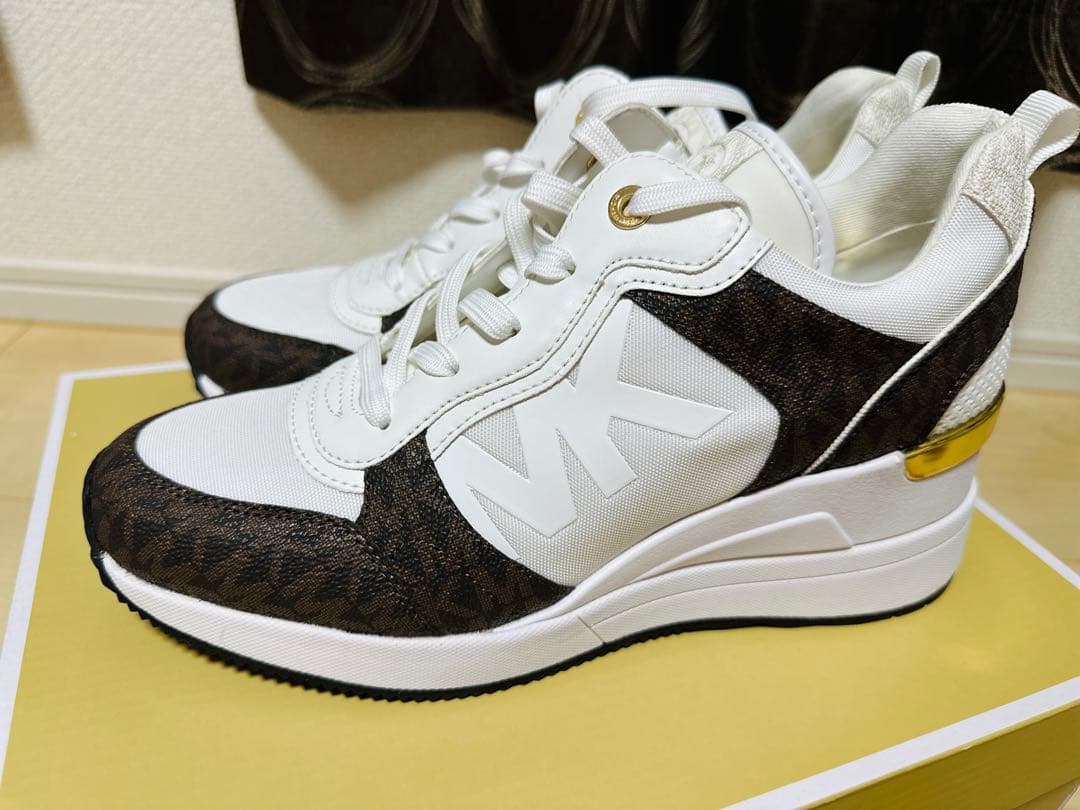 MICHAEL KORS ホワイト/ブラウン スニーカー US 8M