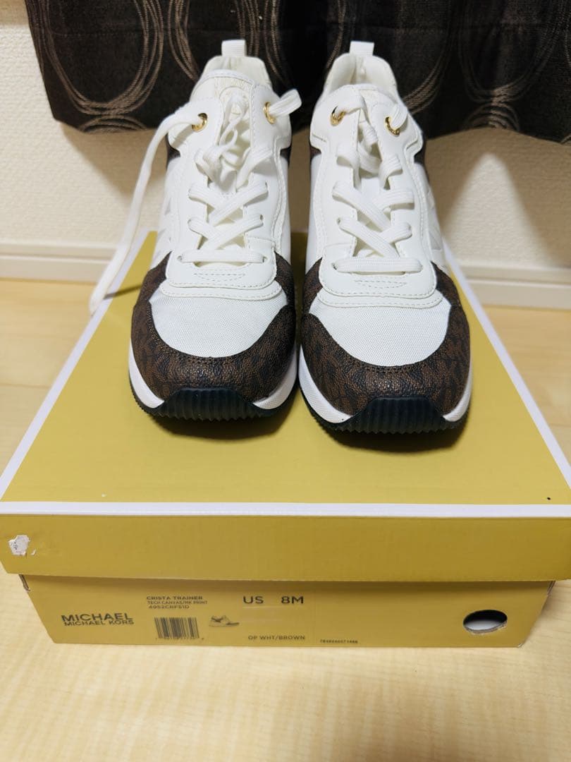 MICHAEL KORS ホワイト/ブラウン スニーカー US 8M