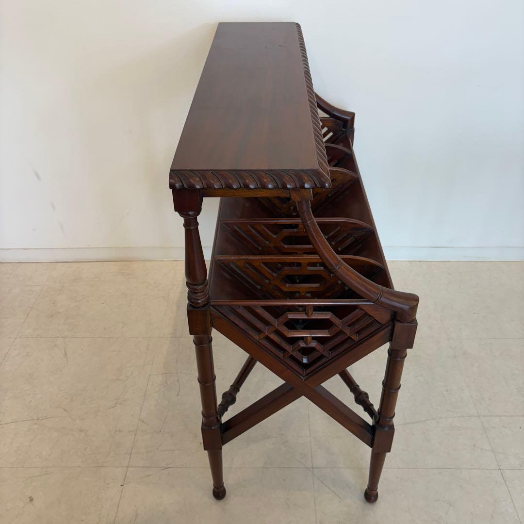 マホガニー材 ブックトローフ チッペンデール様式　イギリス　オープンシェルフ