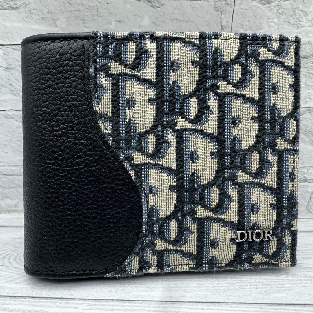 【未使用級】ディオール 二つ折り財布　サドル オブリーク トロッター ジャガード