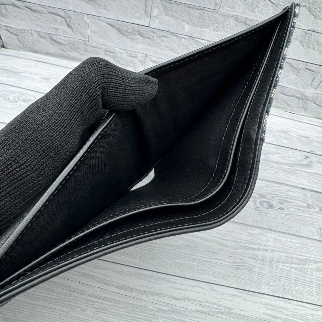 【未使用級】ディオール 二つ折り財布　サドル オブリーク トロッター ジャガード