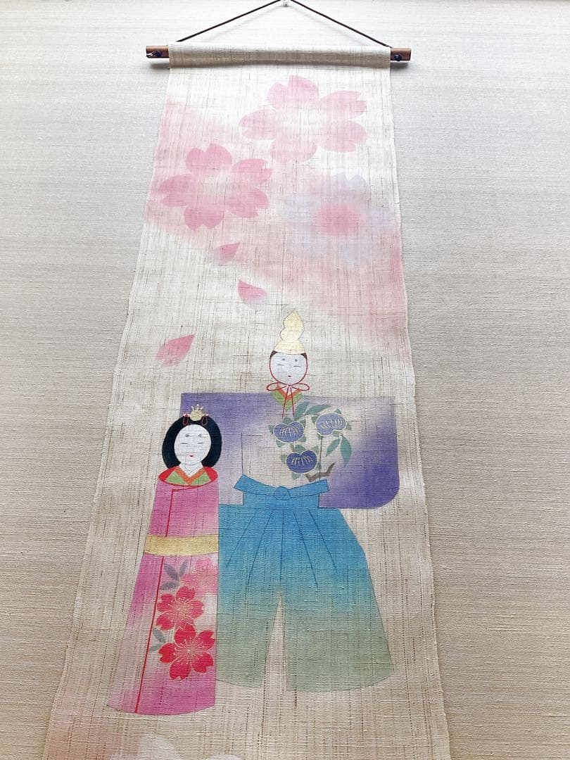 お雛様タペストリー 【凛桜立ち雛】本麻 ひな祭り 親王雛 ひな飾り お節句 新品