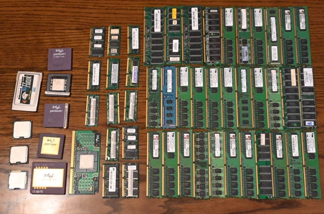 Intel PENTIUM PRO含むCPU及びメモリ数十枚　ジャンク　金