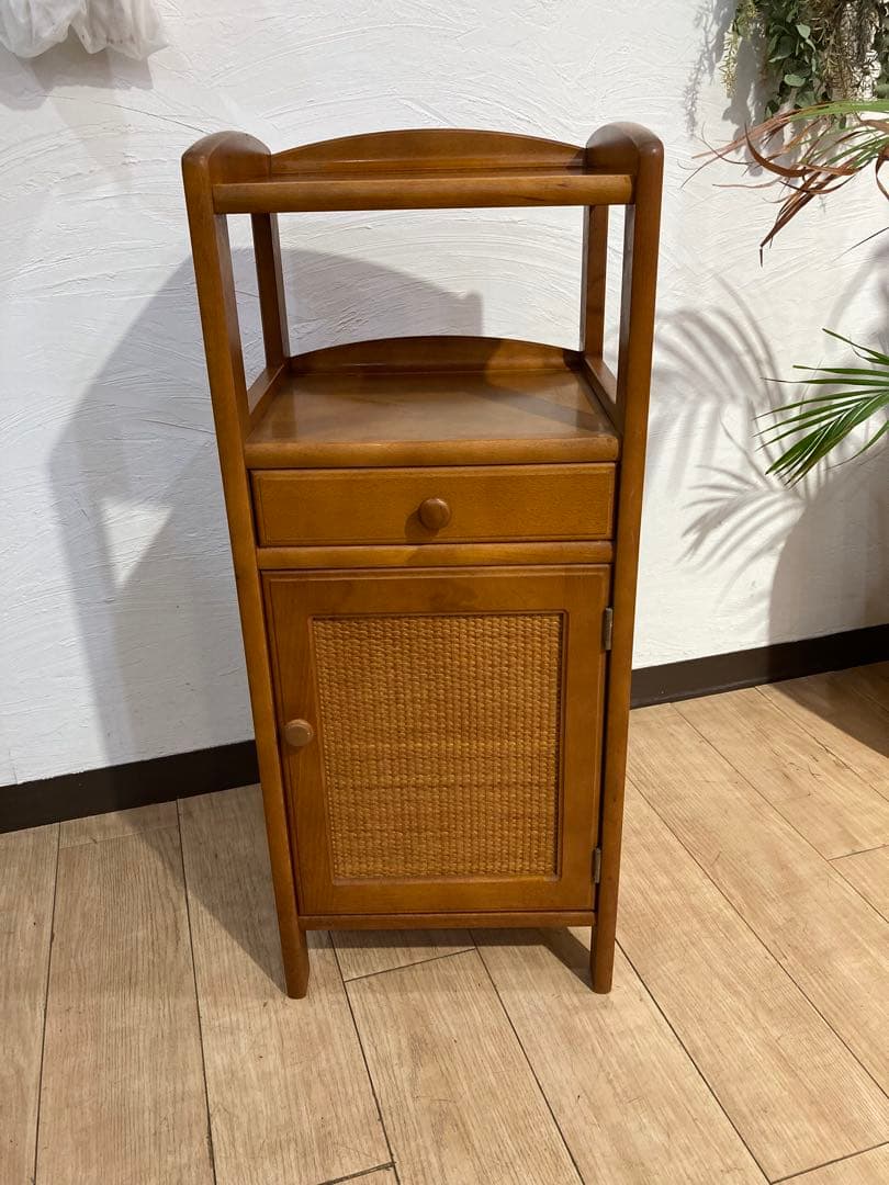 オールドカリモク　木製　棚　キャビネット　引き出し　アンティーク　レトロ