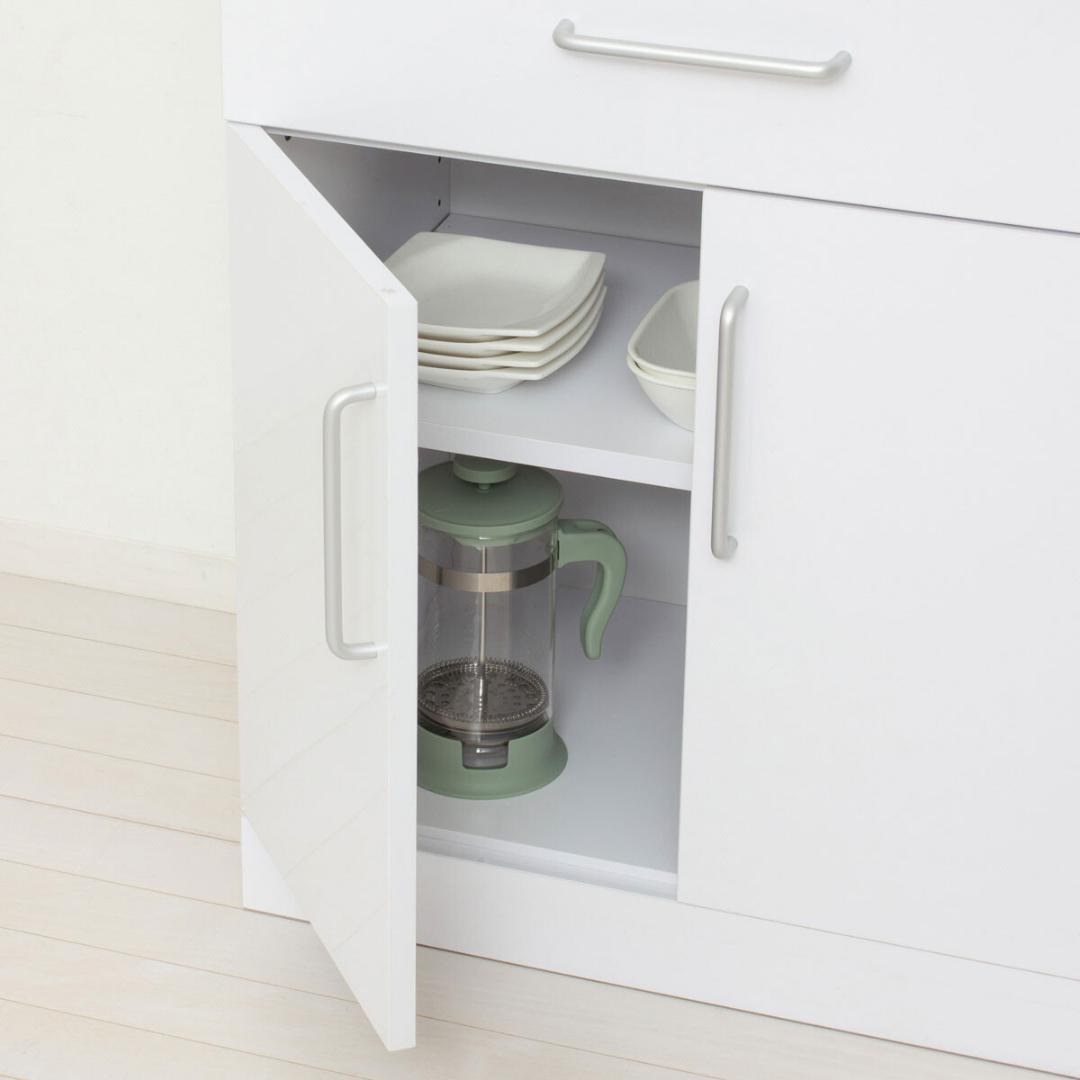 ヌーヴォー　食器棚　サイズ60-120　収納棚　鏡面メラミン仕様　背面化粧仕上げ