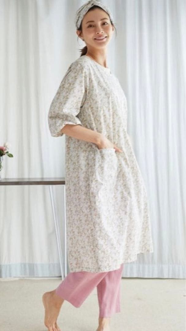 押切もえさんコラボ クッキングドレス ベージュ