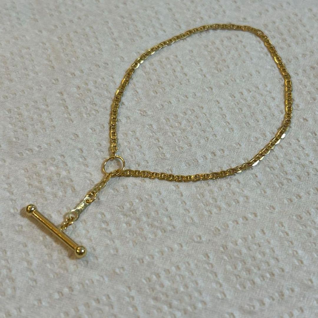 750 Italy（K18）マンテルチェーンブレスレット Tバー トグル金具