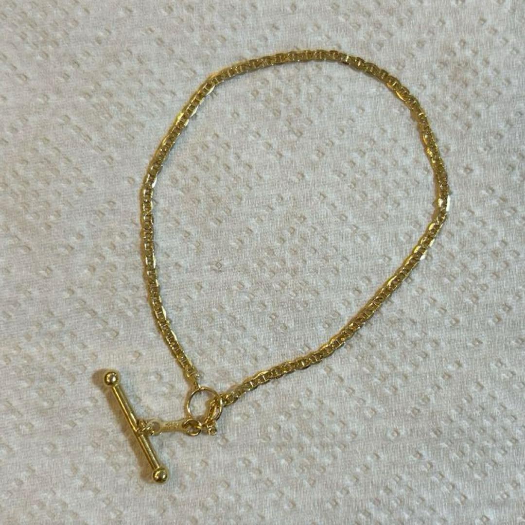 750 Italy（K18）マンテルチェーンブレスレット Tバー トグル金具