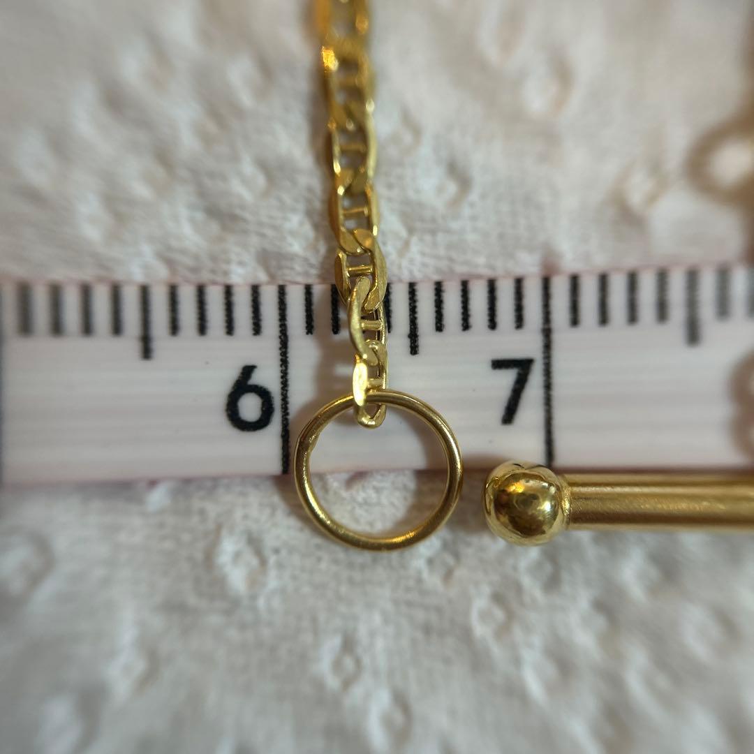 750 Italy（K18）マンテルチェーンブレスレット Tバー トグル金具