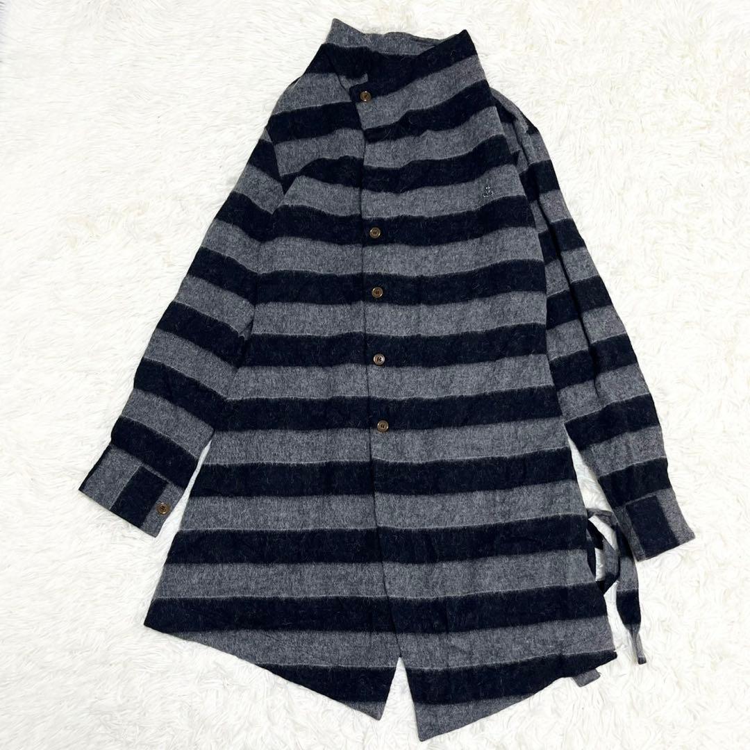 ヴィヴィアンウエストウッド マン 変形ロングカーディガン ボーダー 日本製