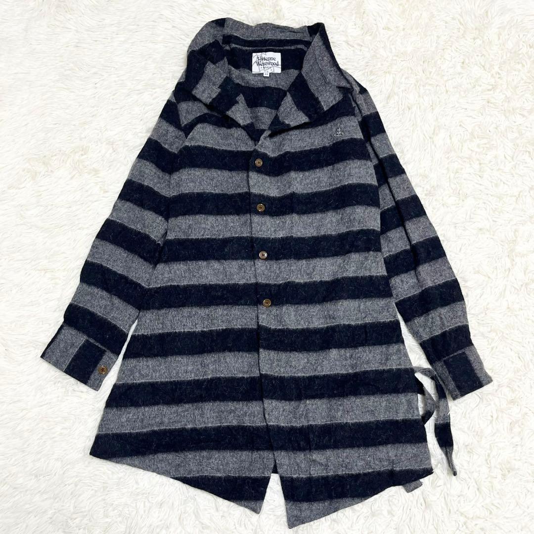 ヴィヴィアンウエストウッド マン 変形ロングカーディガン ボーダー 日本製