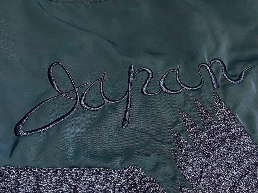 アリステア スカジャン MA-1 両面刺繍 鷹 和柄 刺繍ジャケットXLネイビー