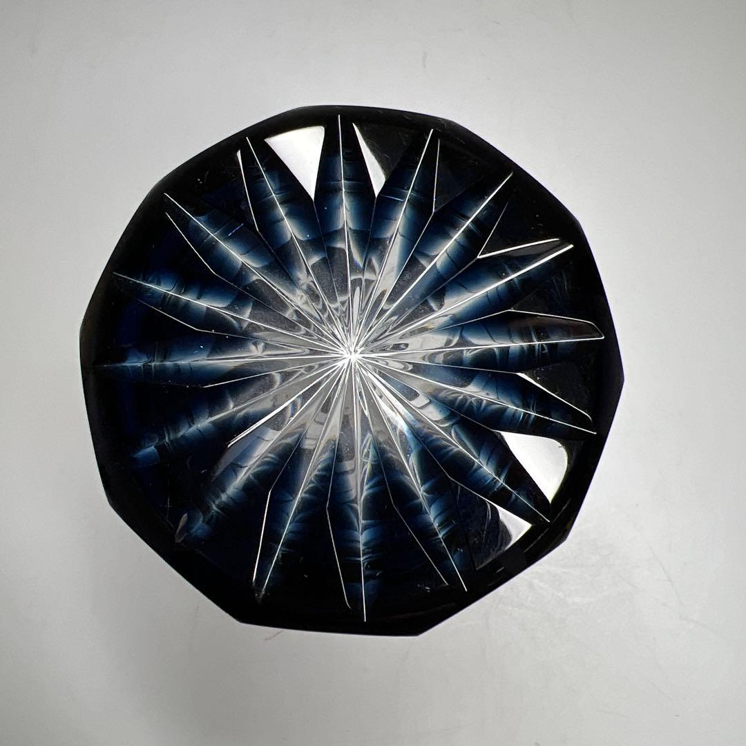 薩摩切子　島津磯斉　色被せ切子ガラス　タンブラー　共箱　東Y7-1205☆2F