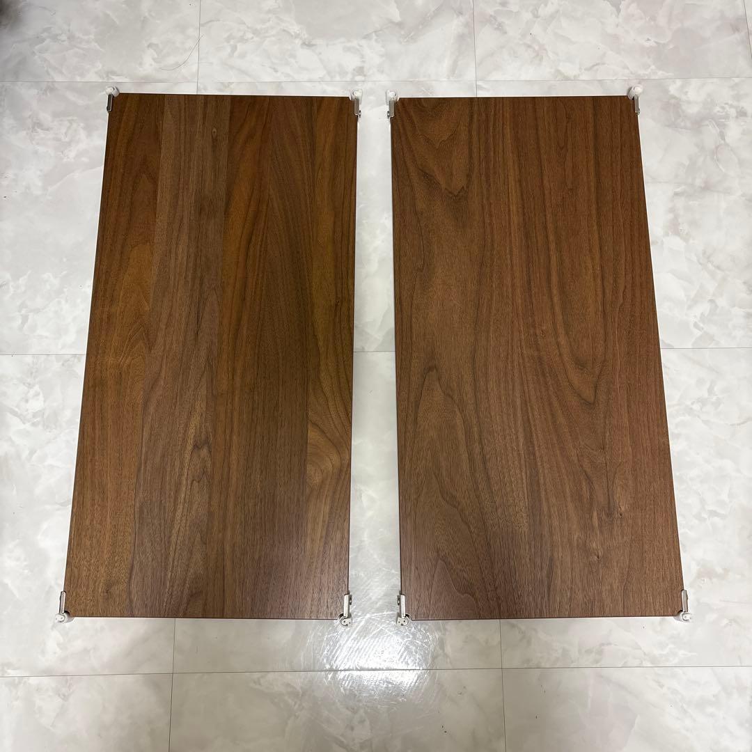 【りおぽん】ステンレスユニットシェルフ　ウォールナット材　棚板 のみ