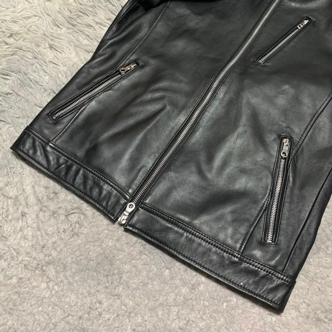 美品 Rattle Trap メンズビギ レザージャケット シングルライダース