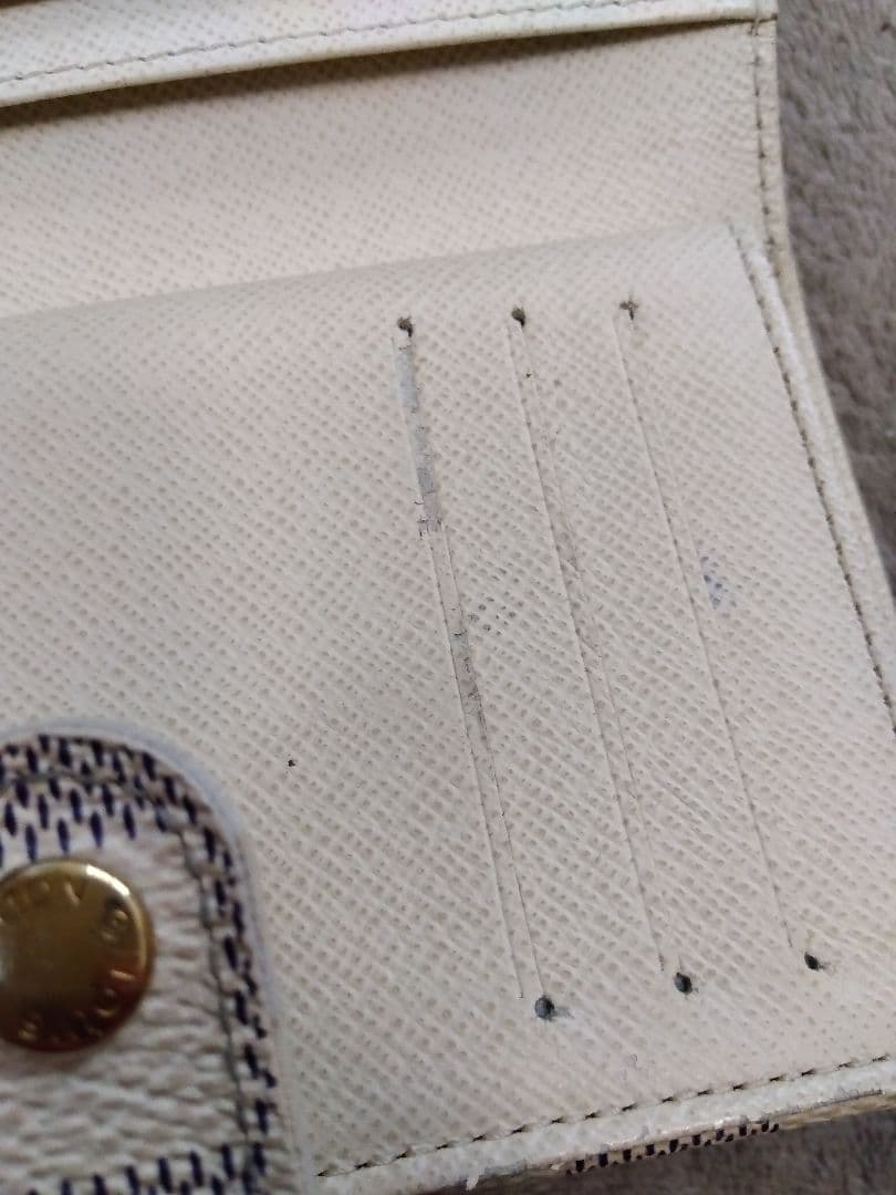 LOUIS VUITTON ダミエ 折り財布 アズール がま口