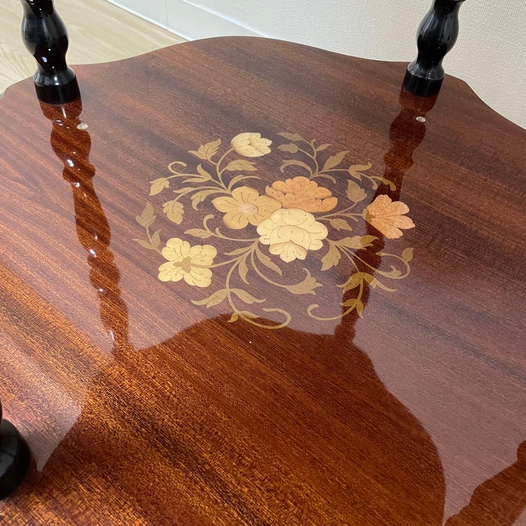 希少 美品 イタリア製 象嵌 キャスター付き キッチンワゴン