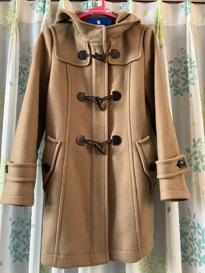 【美品】ブルーレーベル　ベージュ ダッフルコート フード付き