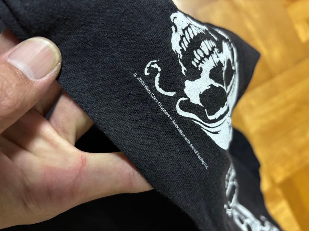 激レア　00s ウエストコーストチョッパーズ　スカル　ロンt フェード　袖プリ