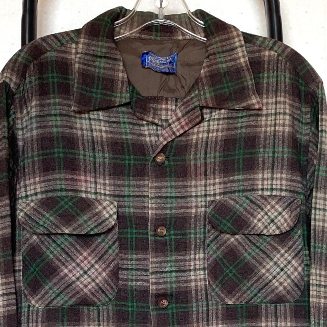 50s Pendleton ペンドルトン ボードシャツ オープンカラー L