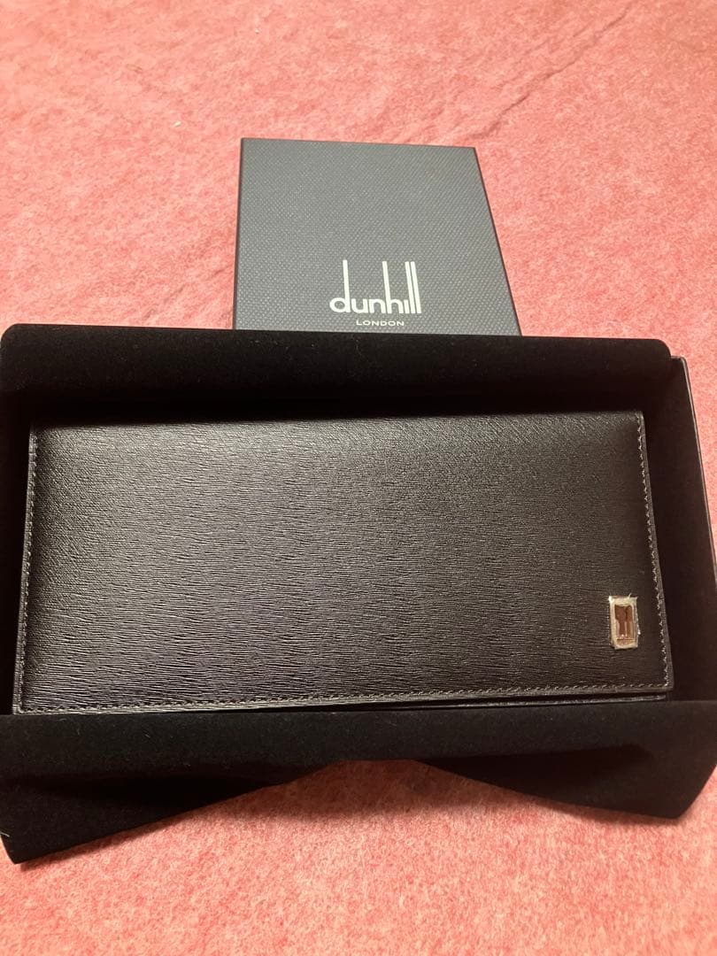 ［新品未使用]dunhill 二つ折り財布 ブラック レザー