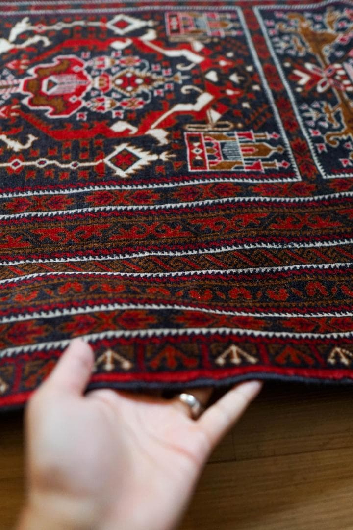 アフガニスタン手織り絨毯 ビルジク 292×89cm ランナー トライバルラグ