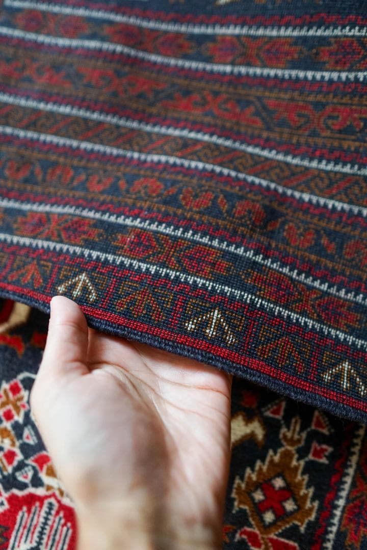 アフガニスタン手織り絨毯 ビルジク 292×89cm ランナー トライバルラグ