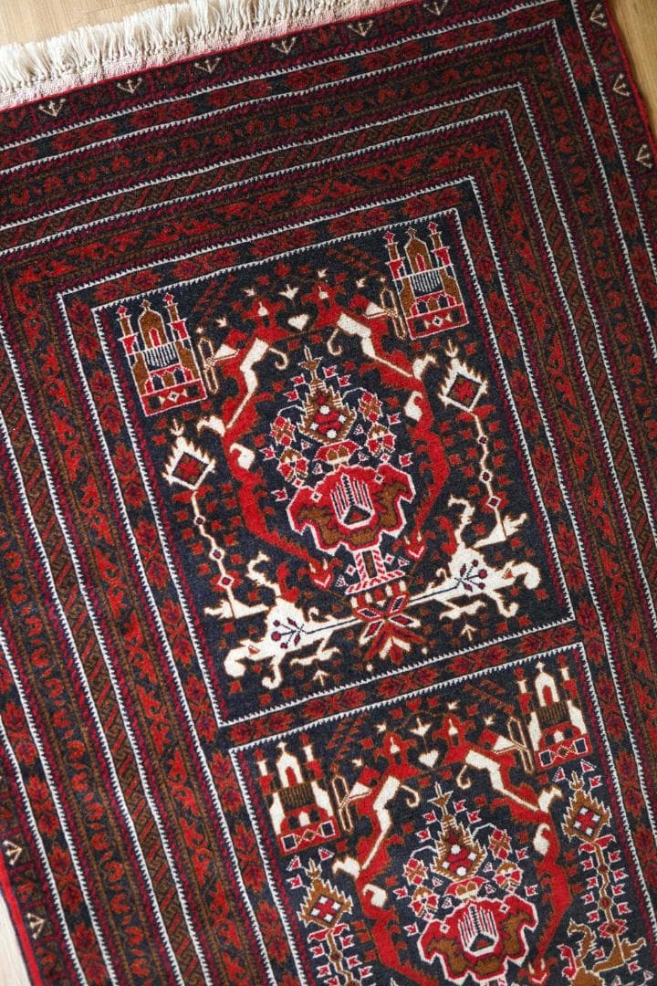 アフガニスタン手織り絨毯 ビルジク 292×89cm ランナー トライバルラグ