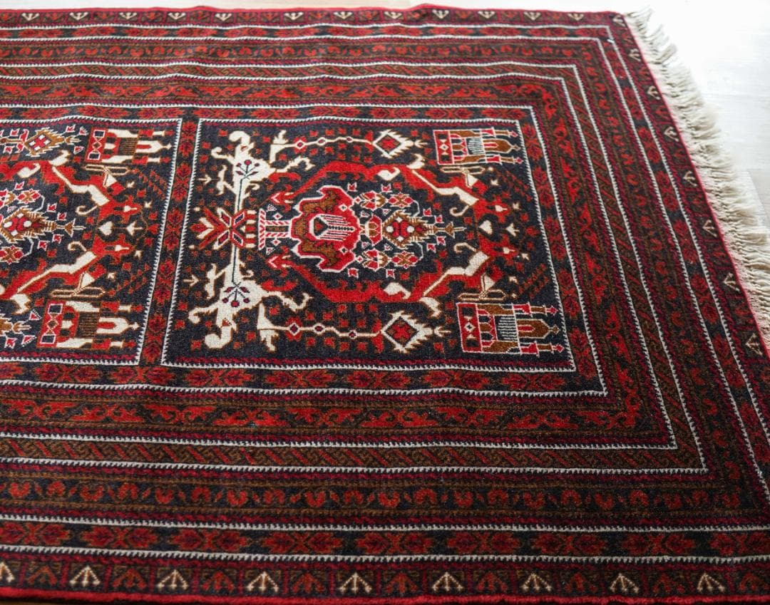 アフガニスタン手織り絨毯 ビルジク 292×89cm ランナー トライバルラグ