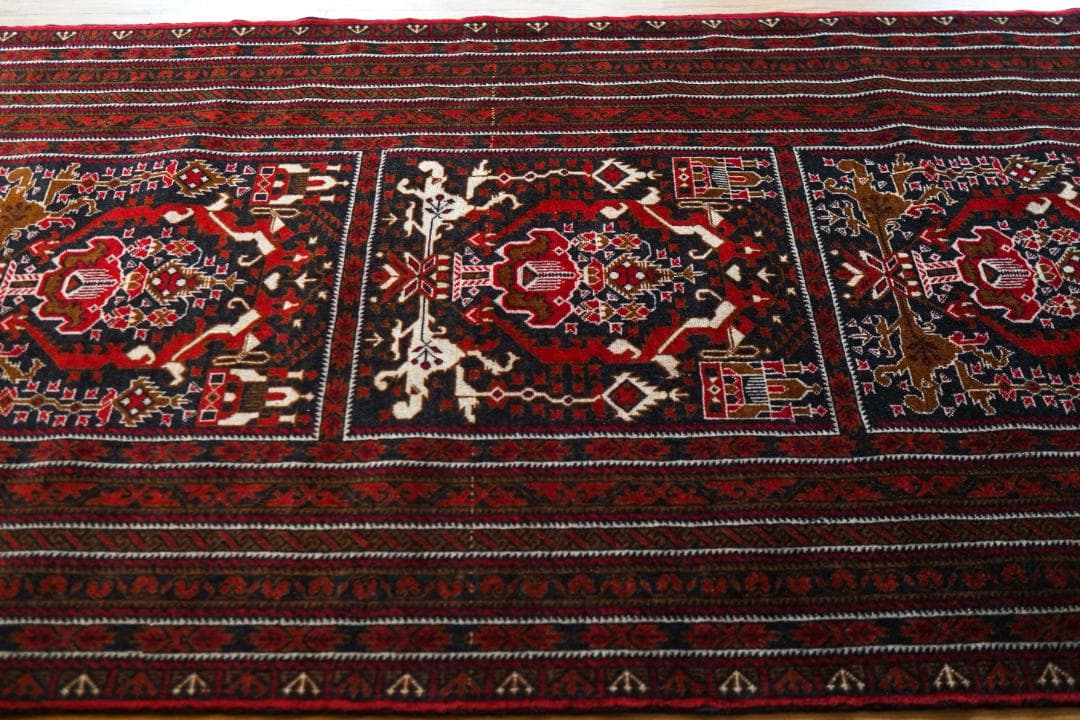 アフガニスタン手織り絨毯 ビルジク 292×89cm ランナー トライバルラグ