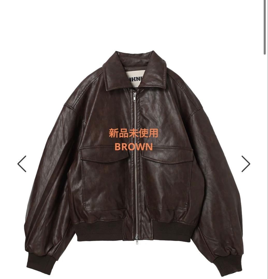 新品NKNIT synthetic leather padded jacket