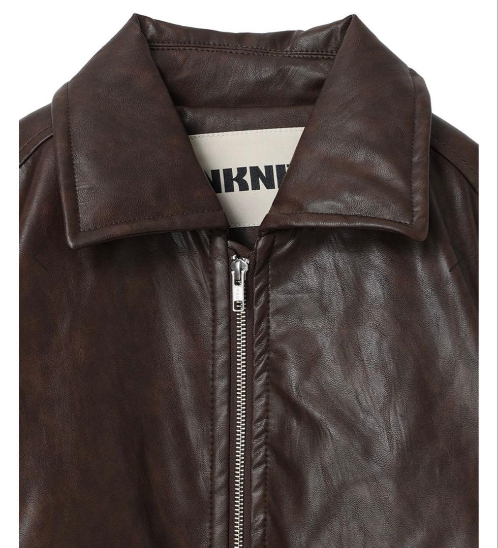 新品NKNIT synthetic leather padded jacket