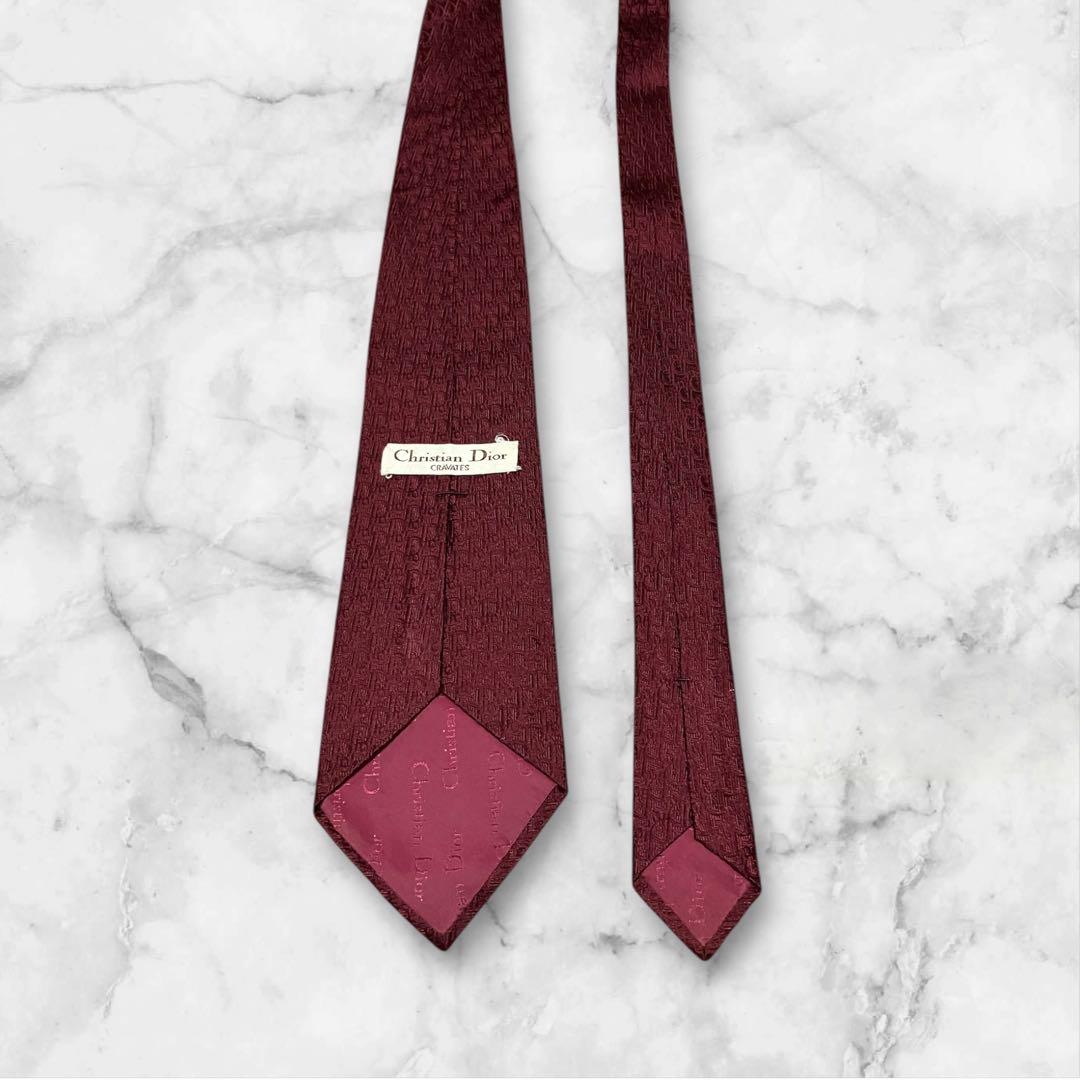 Dior ディオール　ネクタイ　赤　トロッター　ジャガード