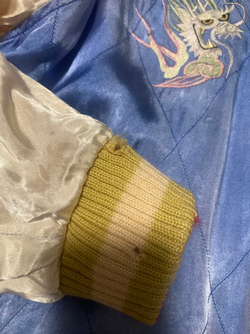 90sヒューストン飛有棲屯タグ　リバーシブルスカジャン　経年変化ダメージ　M