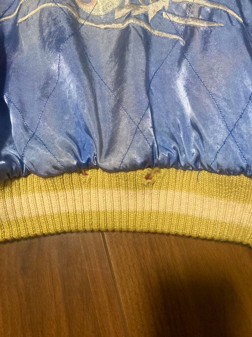 90sヒューストン飛有棲屯タグ　リバーシブルスカジャン　経年変化ダメージ　M