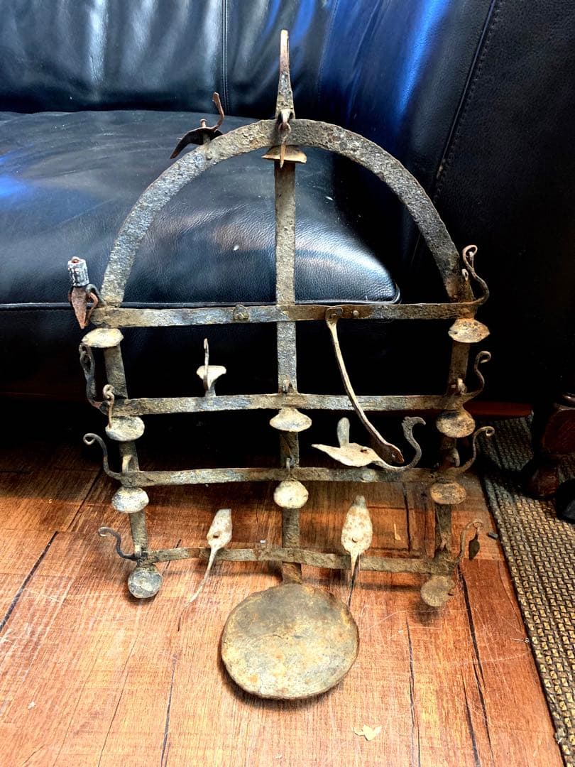 レア　アンティーク　壁掛けオイルランプ