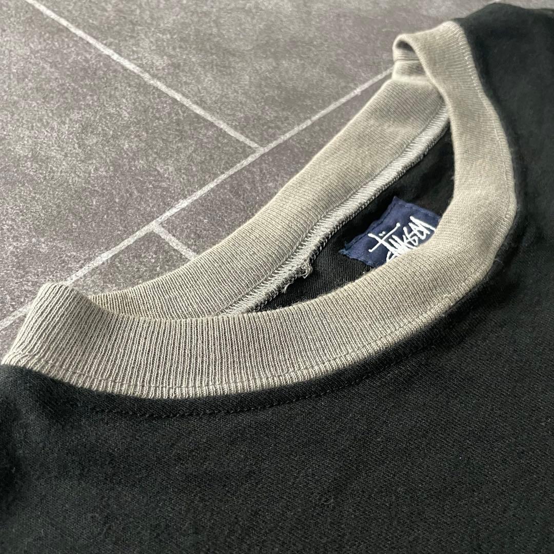 90's usa製 紺タグ Stussy ステューシー L/S Tee 黒 L