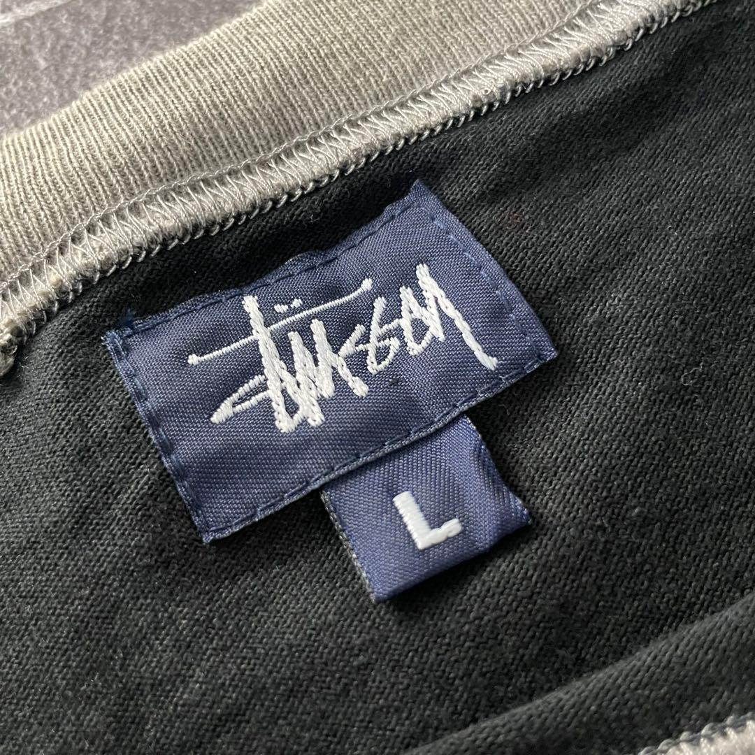 90's usa製 紺タグ Stussy ステューシー L/S Tee 黒 L
