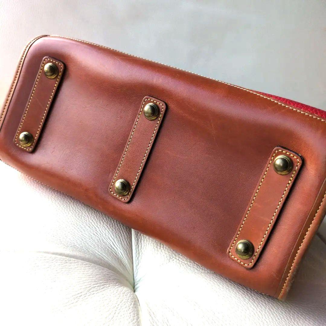 【美品】DOONEY&BOURKE 赤　希少　ミニボストン　レザー