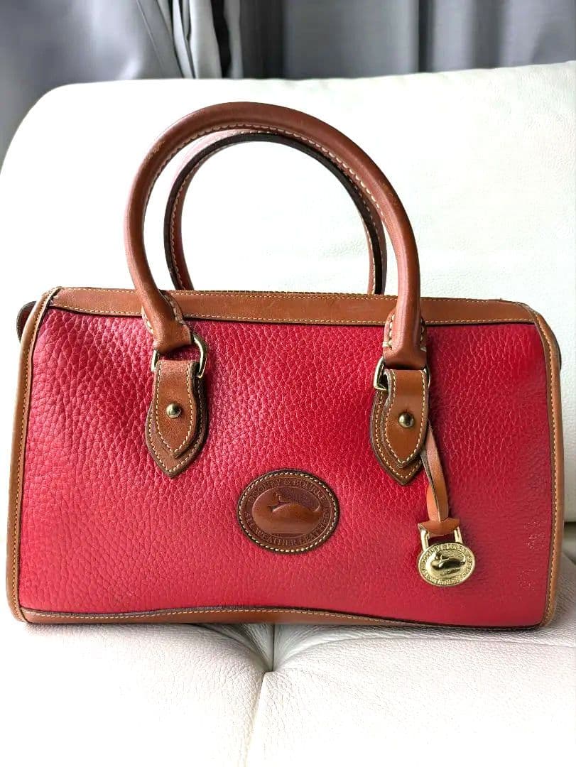 【美品】DOONEY&BOURKE 赤　希少　ミニボストン　レザー