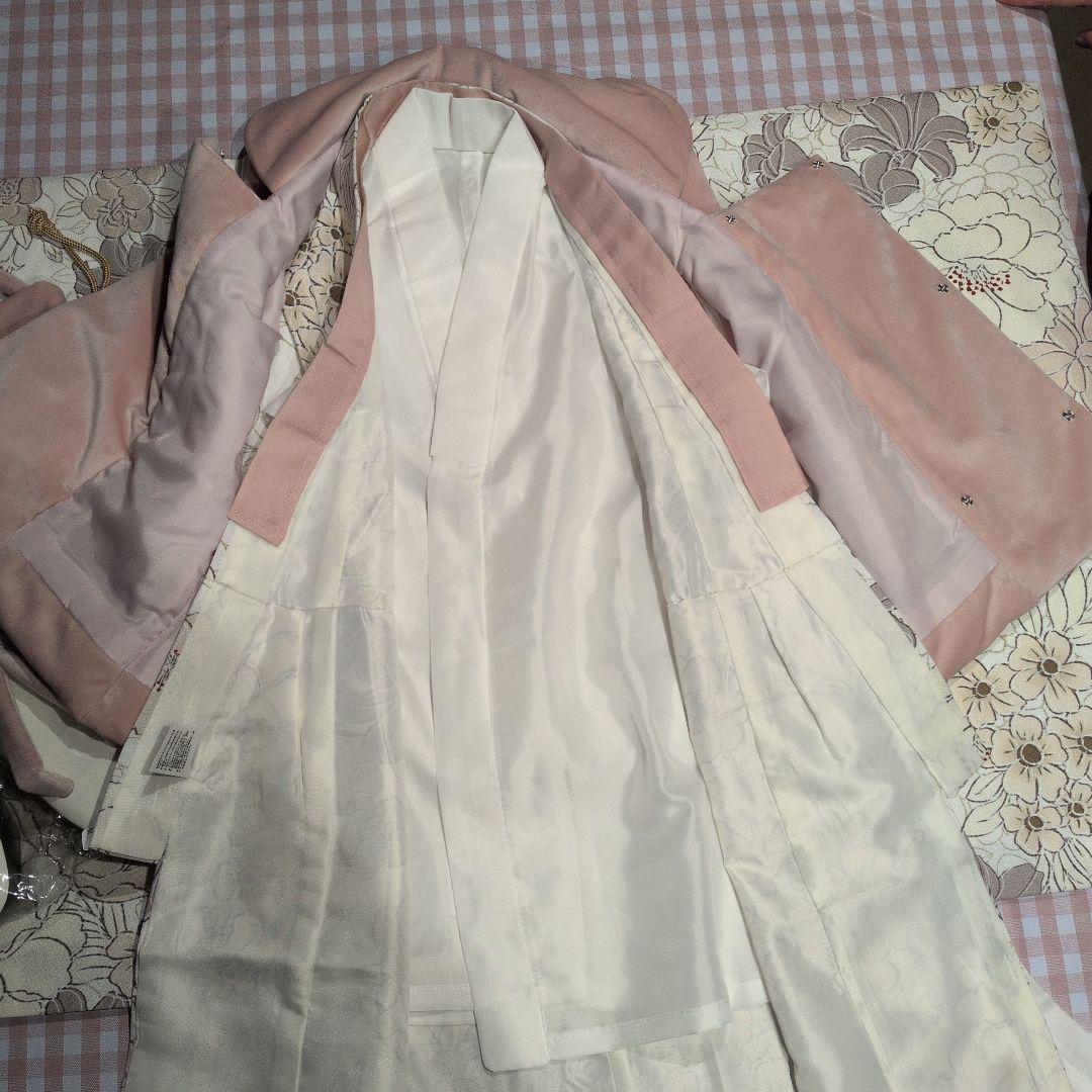 ピンク花柄着物セット 100cm 3歳七五三　被布コート