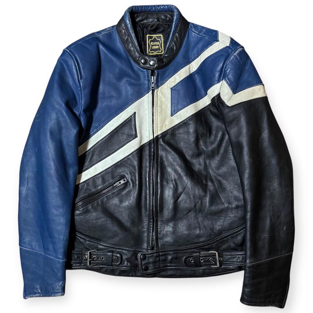 ECHTES LEDAR レーシング シングルライダース ジャケット 50