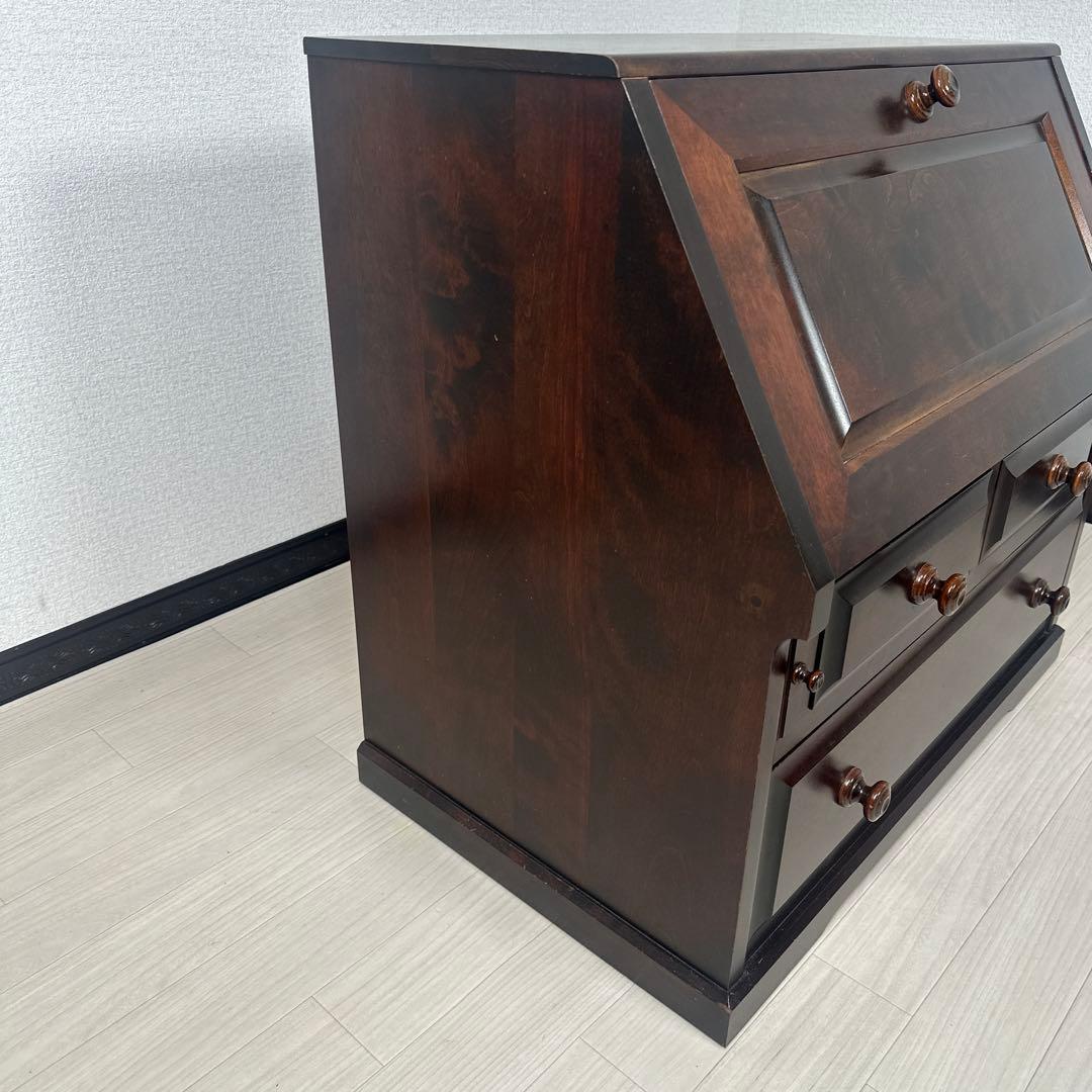 北海道民芸家具 ライティングビューロー カバ材 無垢材 ※i4※