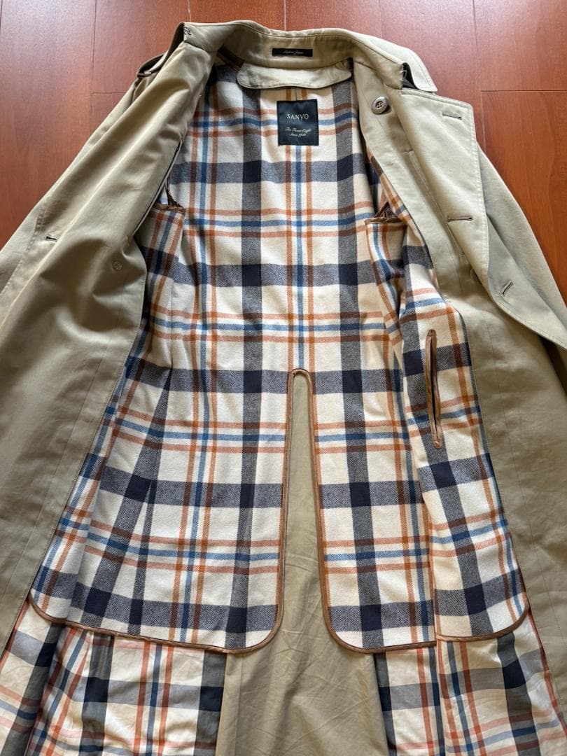 100年コート ダブルトレンチコート クラシックモデル メンズ Ｓカーキ