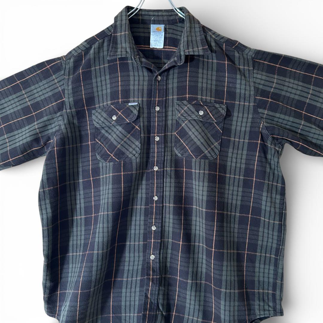 激レア 3XL カーハート ヘビーネルシャツ 厚手 肉厚 チェック USA製