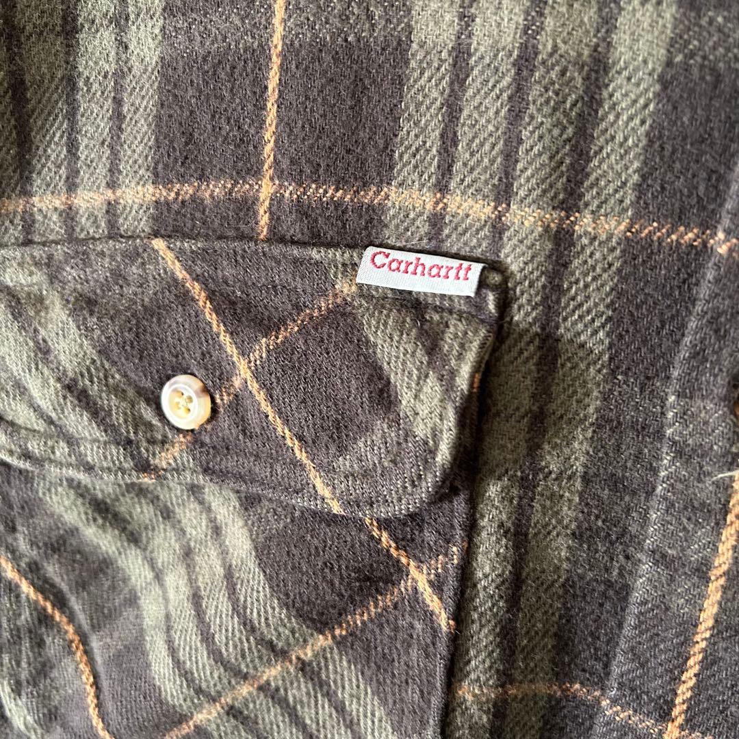激レア 3XL カーハート ヘビーネルシャツ 厚手 肉厚 チェック USA製